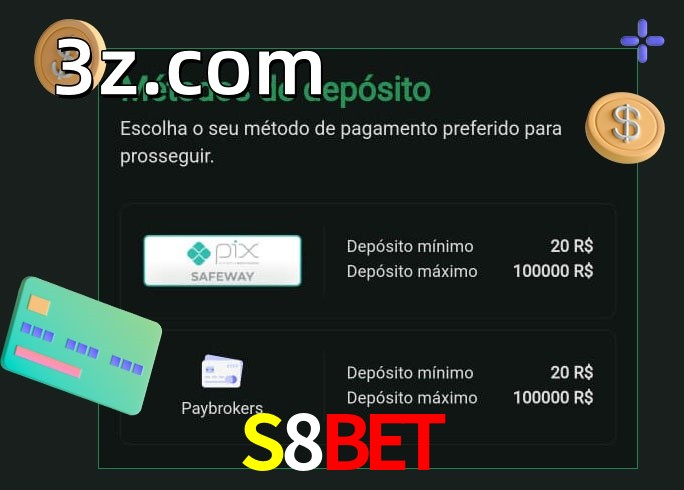 O cassino S8BETbet oferece uma grande variedade de métodos de pagamento